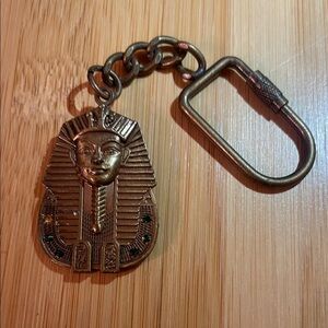 Souvenir Gold Copper tone Tutankhamun Pharaoh Keychain Bag charm vintage